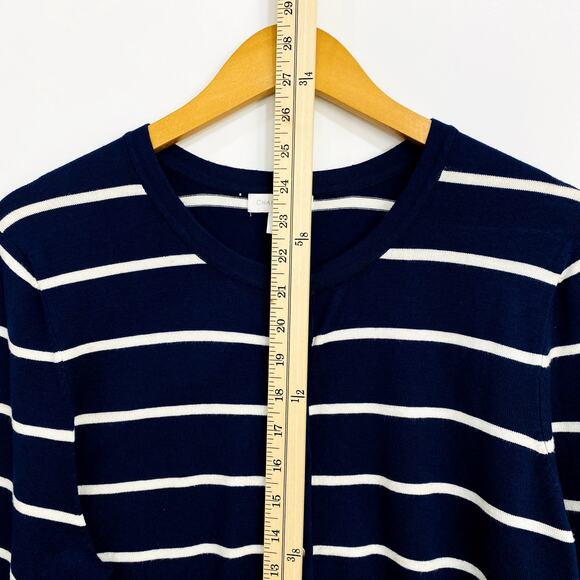 Charter Club Cardigan Womens Size XL Blue Striped Faux Pearl Button Long Sleeve - Picture 7 of 10